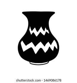 Doodle vases and flower vector hand drawing 