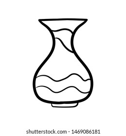 Doodle vases and flower vector hand drawing 