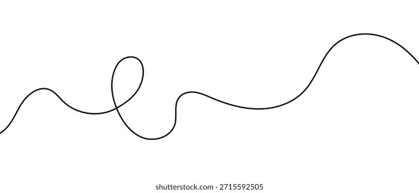 Linha abstrata de vetor de doodle, ilustração desenhada à mão simples, linha decorativa
