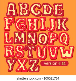 doodle vector alphabet. grunge font