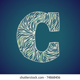 doodle vector alphabet letter c