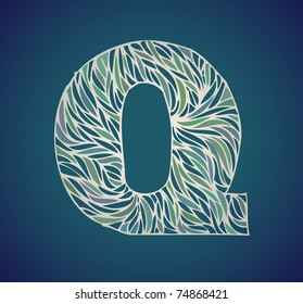 doodle vector alphabet letter q