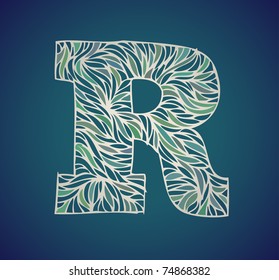 doodle vector alphabet letter r