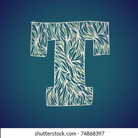 doodle vector alphabet letter t