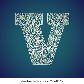doodle vector alphabet letter v