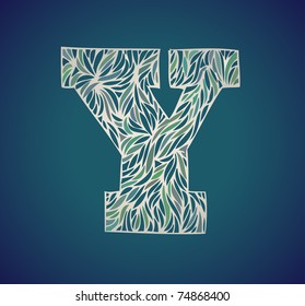 doodle vector alphabet letter y