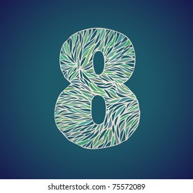 doodle vector alphabet number eight