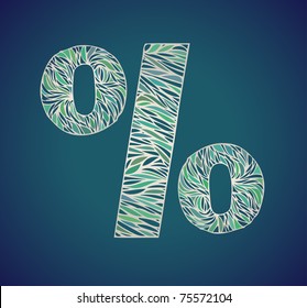 doodle vector alphabet percent symbol