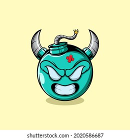 DOODLE VECTOR OF ANGRY BOMB CHARACTER