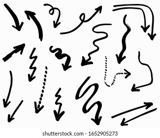Flechas vectoriales de perro. Aislado. Colección de elementos dibujados a mano para el diseño