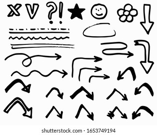 Die Vektorillustration des Doodles pfeift. Einzeln. Handgezeichnete Sammlung von Designelementen