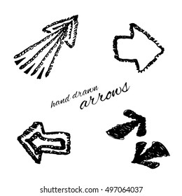 Doodle vector arrows set isolated. Hand drawn collection for design