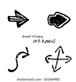 Doodle vector arrows set isolated. Hand drawn collection for design