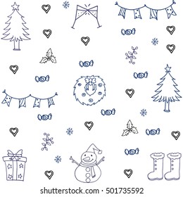 Doodle of vector art christmas set