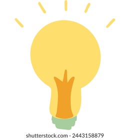 Doodle Vector Art EPS file 3000*3000 300dpi. A glass bulb containing a filament or LED element that produces light when an electric current passes through it. 
