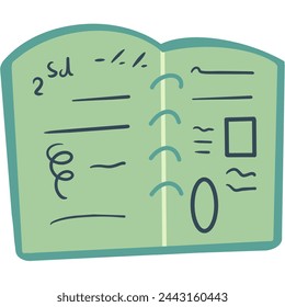 Doodle Vector Art EPS-Datei 3000 * 3000 300dpi. Ein schriftliches oder gedrucktes Werk, das aus zusammengebundenen Seiten besteht, die in der Regel literarischen, informativen oder lehrreichen Inhalt enthalten.