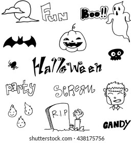 Doodle vector art halloween holiday hand draw