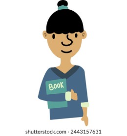 Doodle Vector ArtEPS file 3000*3000 300dpi.  An illustration or depiction of a woman holding a document or paper. 
