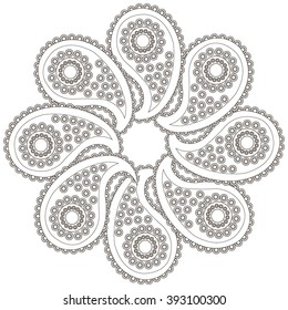 Doodle vector background. Henna mehndi Doodle design