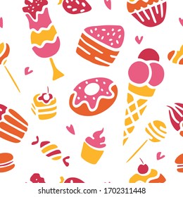 Doodle vector. Bakery,Cakes and dessert,pastries icons set. Hand drawn elements.