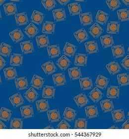 Doodle vector with bisquit or cracker background. Cookie seamless pattern.