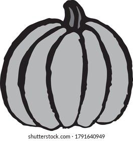 doodle vector black and white pumpkin