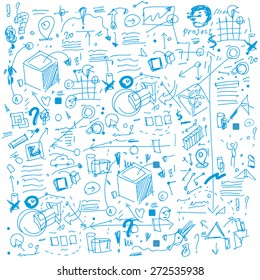 Doodle vector business background