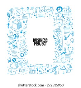 Doodle vector business frame background