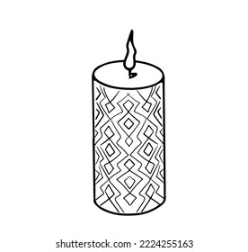 Lámpara vectorial de garabato con decoración. Ilustración dibujada por mano