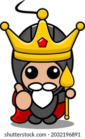 doodle vector caricatura personaje adorable de la mascota del ratón de la computadora rey