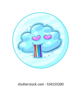 Doodle vector cartoon round icon