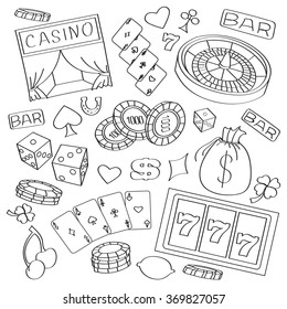 Doodle vector casino