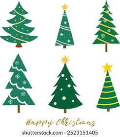 doodle vektor christmas baum sammlung design illustration 
