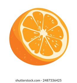 Doodle vector clipart. Bright and juicy orange. Easy to change color.