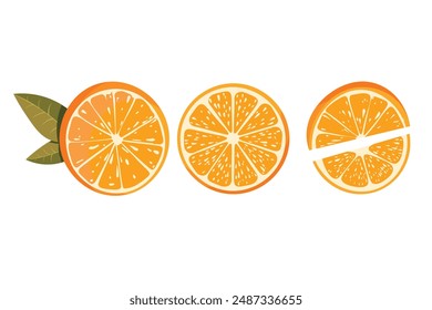 Doodle vector clipart. Bright and juicy orange. Easy to change color.