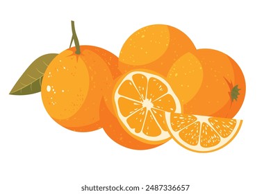 Doodle vector clipart. Bright and juicy orange. Easy to change color.