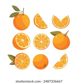 Doodle vector clipart. Bright and juicy orange. Easy to change color.