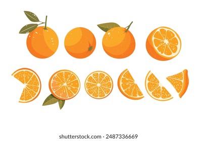 Doodle vector clipart. Bright and juicy orange. Easy to change color.