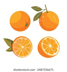 Doodle vector clipart. Bright and juicy orange. Easy to change color.