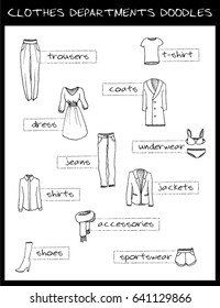 Doodle vector clothes labels