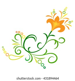 Doodle vector color abstract flower ornament