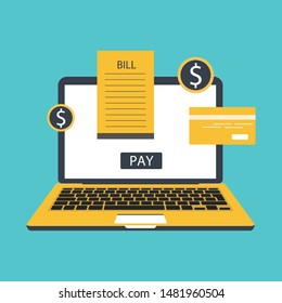 Doodle vector concept illustration of making online payment via internet services. E-commerce concept for web banners, hero images, printed materials