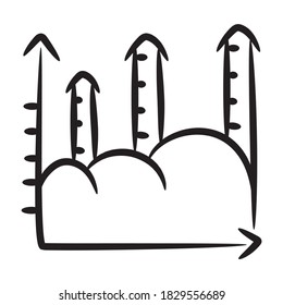 Doodle vector design of bar graph icon