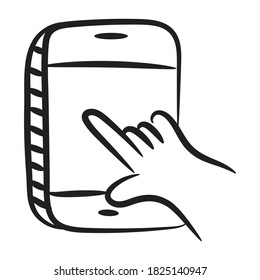 Diseño vectorial de Doodle, icono de punteo de dedo