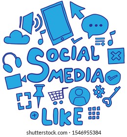 Doodle vector design social media network