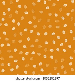 doodle vector easter eggs chaotic seamless pattern