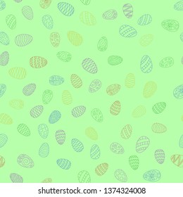 doodle vector easter eggs chaotic seamless pattern