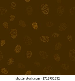 doodle vector easter eggs chaotic seamless pattern - chocolate