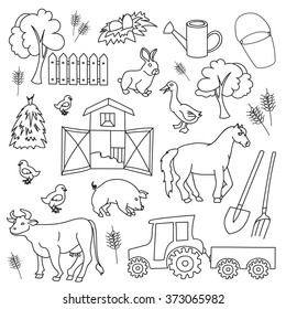 Doodle vector farm