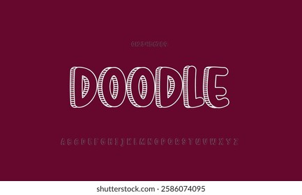DOODLE Vector font alphabet with two sets of letters